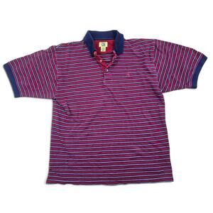DUCK HEAD Striped Polo Shirt Men's Large VTG 90s Boxy Fit Golf Casual Preppy